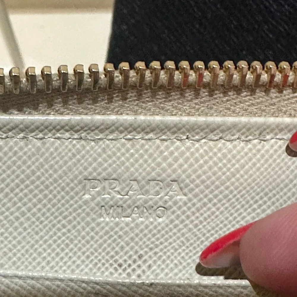 Prada Saffiano Fiori Zip-around Wallet with box